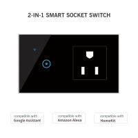 95-250V Wi-Fi Smart Wall Outlet พร้อม1 Gang Touch Light Switch Smart Life APP Remote Voice Touch Control สำหรับ Alexa Home