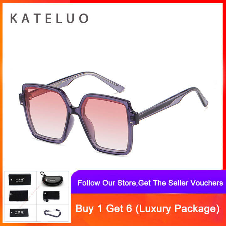 กล่อง-kateluo-a0729แว่นตากันแดด-polarized-ผู้หญิง-tr90ขนาดใหญ่สแควร์-gradient-เลนส์กระจก-travel-กระจกบังแดด