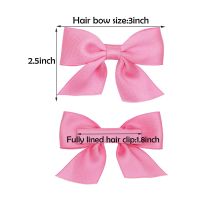 40PCS Baby Girls Tail Hair Bows Clips 3 Inch Hair Bows Fully Ribbon Wrapped Clips for Infant and Baby Girls in Pairs