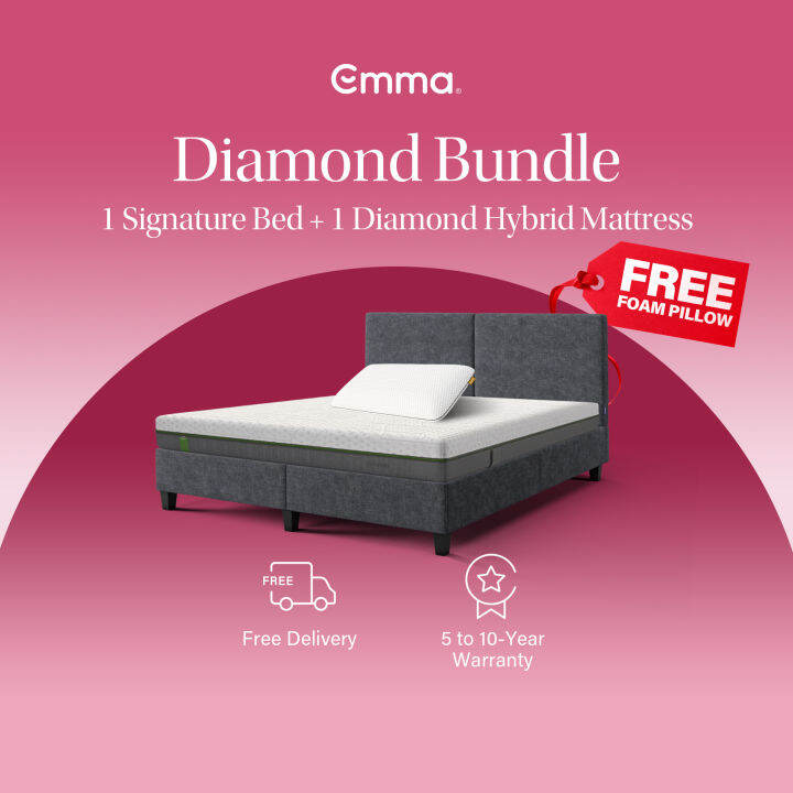 Emma Diamond Bundle Signature Bed + Diamond Hybrid Mattress Emma