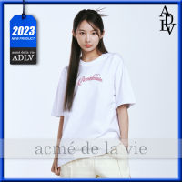 Acme de la vie  Adlv เสื้อยืดคอกลม แขนสั้น พิมพ์ลายโลโก้ สไตล์เกาหลี สําหรับผู้หญิง และผู้ชาย 2023SS