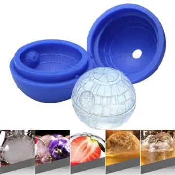 Creative Silicone Blue Wars Death Star Round Ball Ice Cube Mold Tray Desert  Sphere Mould DIY