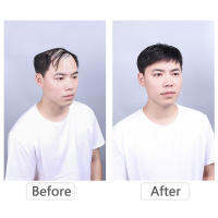 【Stock】Elekวิกบุรุษคลิปสั้นผมมนุษย์สีดำTopperวิกผมลอนสำหรับครอบคลุมสีขาวLoss Hair Partyเดทสวมใส่ทุกวัน16x18cm