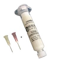 ℡☋✠ 1PCS AMAOE Solder Paste Halogen-Free Welding Oil Flux for BGA PCB Reballing Repair Soldering Paste with 2pcs syringe needles