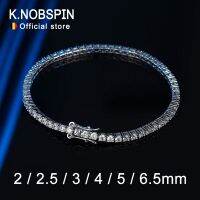 KNOBSPIN 2Mm Moissanite 925เทนนิสชุบเงินสีทองสำหรับผู้หญิงเครื่องประดับงานปาร์ตี้ประกาย