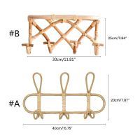 ที่แขวนติดผนังหวาย REHERHREHERH เสื้อผ้าเด็กเสื้อผ้าชั้นวางจัดระเบียบเสื้อโค้ทหมวกตะขอแขวนห้องนอนของตกแต่งบ้านไม้แขวนหวาย