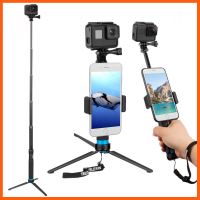 SALE TELESIN Aluminum Selfie Stick for GoPro Hero ยาว 90 ซม. มาพร้อมกับชุดยึดมือถือ+ขาตั้ง3ขาอลูมิเนียม ##กล้องถ่ายรูป ถ่ายภาพ ฟิล์ม อุปกรณ์กล้อง สายชาร์จ แท่นชาร์จ Camera Adapter Battery อะไหล่กล้อง เคส