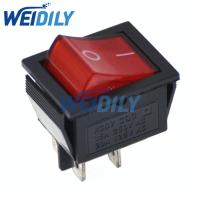 2PCS Red Light 4 Pin ON/OFF Boat Button Switch 250V 15A AC AMP 125V 20A P0.5 25*31mm Rocker Switches KCD4-202 KCD7 Electrical Circuitry  Parts