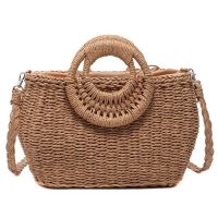 Womens Handbags Summer Beach Bag Rattan Woven Hand-Woven Large-Capacity Handbag Girl Messenger Shoulder Bag