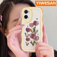 YIWESAN เคสสำหรับ OPPO A76 A96 A36ลายการ์ตูนแฟชั่นดอกไม้สีสันสดใสเคสโทรศัพท์แบบใสขอบเป็นลอนเคสซิลิโคนป้องกันเลนส์กล้องเคสนิ่มโปร่งใสกันกระแทก