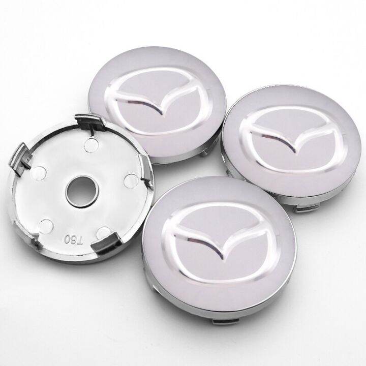 [OUS] 4pcs Wheel Luxury 60mm Car Mazda Logo Wheel Center Hub Caps Cover