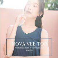 Pela.bkk - Nova Vee tank เสื้อกล้ามคอวี - สีน้ำเงิน (Denim)