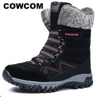 COWCOM 2020 Women Winter Boot Warm Mid Calf Boots Showed Up And Took Winter New High Plus Shoes LCH-QJ9961