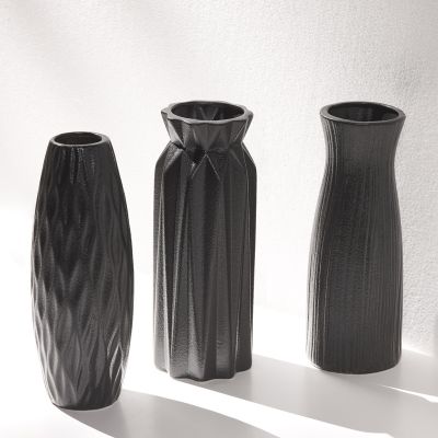 Special Black Ceramic Vase Simple ceramic decoration dried Flowers Container for living room house flower arrangement