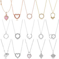 100 925 sterling silver pan model charm necklace female heart Valentines Day heart-shaped necklace fashion jewelry