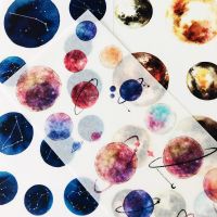 3 Sheets /Pack Starry Planets DIY Decorative Stickers Diary Phone Bottle Decor Note Books Pads