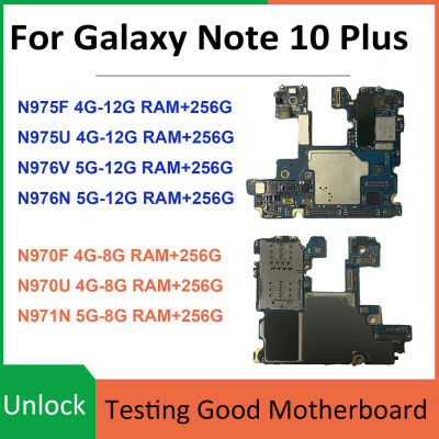 ปลดล็อกเมนบอร์ดของแท้ N975F Samsung Galaxy NOTE 10 Plus ของ untuk 4G 5G N975U N970F N976V 256G 512G N971N N970F N970U