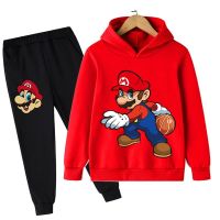 2023 Super Mario Bros. Kids Sweatshirt Long Pants Coat Casual Boys Girls Long Sleeved Cute Hoodie Kids Pullover Sweatshirt