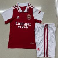 ▬ 22/23 New Kids Arsenal Home Football Jersey Set Red Short Sleeve Short Pants Jersey Kits Unisex Soccer Football Jersey Size 16-28