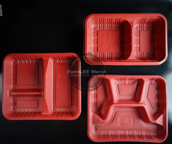 BENTO BOX 2, 3, 4 Division disposable with plastic lid (2550pcs