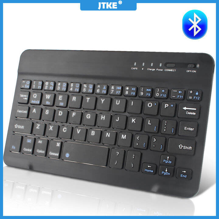 JTKE Mini Bluetooth Keyboard Wireless Rechargeable Keyboard Ultra Slim ...