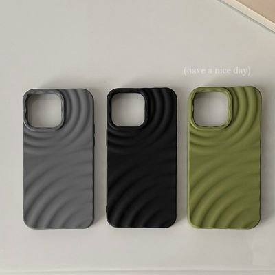 【Water ripples/Soft case/Black】เคส compatible for iPhone x xr xs max 11 12 13 14 pro max case