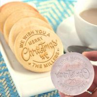 Personalized Merry Christmas Cookie Stamp Mold 3D Raised Design for Baking Cookie Stamps Suitable