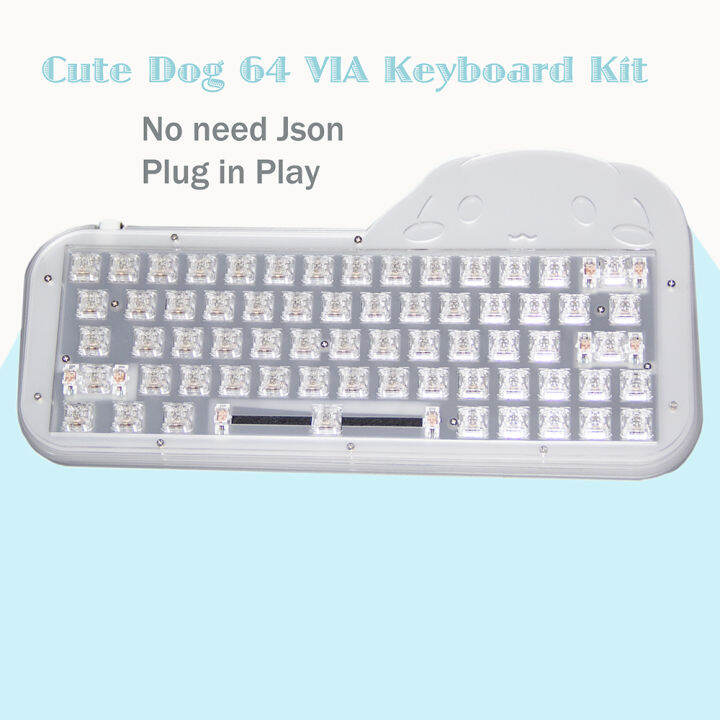 cinnamon-dog-60-คีย์บอร์ด-rgb-backlight-keypad-64คีย์ผ่าน-programmable-mechanical-kit-hot-swap-socket-acylic-keyboard