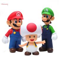 รูปแบบการสะสมรูปปั้นการ์ตูน SHINNIY เครื่องประดับบ้านเห็ดโมเดลเคลื่อนไหว Luigi หุ่นแอคชั่นซูเปอร์มาริโอบรอสของเล่นรูปแบบของเล่น