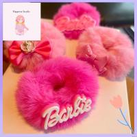 ELEGANCE STUDIO ตุ๊กตาผ้าพลัฌ ตุ๊กตาบาร์บี้ scrunchie แฟชั่นสำหรับผู้หญิง สีทึบทึบ ยางรัดผม ที่มัดผม อุปกรณ์เสริมผม เชือกรัดผม สำหรับผู้หญิง