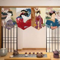 Japanese Short Curtain Doorway Noren For Sushi Shop Triangle Flag Kitchen Home Decorative Drapes Restaurant Hanging Half-curtain