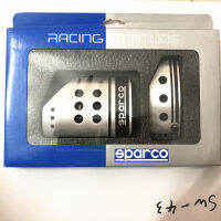 Sparco เงินสไตล์ลูมิเนียมไม่ลื่นแก๊ส Brake Pedal Pad คลัชออโต้คาร์ 2 ชิ้น