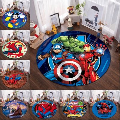 （A SHACK） DisneyHeroesFloor Mats Baby Crawling Soft Blanket Children Game Round Non Slip Mats Home Bedroom Decoration