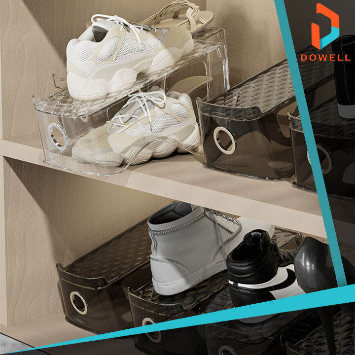SHOE ORGANIZER MURVEL SHOE STORAGE STACKABLE GREY PENYUSUN KASUT SHOE