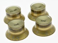 KR- 4x LP Gold/Gold Top Hat Guitar Knobs Reflector Knobs fits LP