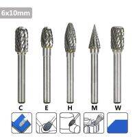 Xcan หัวเจาะแบบหมุนตัดคู่5ชิ้นก้าน6มม. C E H M W ไฟล์แบบหมุนได้เครื่องตัดมิลลิ่งทังสเตนคาร์ไบด์ขรุขระ