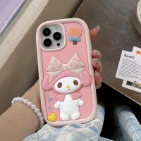 เคสโทรศัพท์ซิลิโคนนิ่มลายการ์ตูนน่ารัก3D My Melody เคสโทรศัพท์มือถือสำหรับ iPhone 14 Pro Max 13 Pro Max 12 Pro Max ฝาหลัง