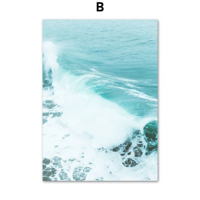 Surf ชายหาดรถทะเลต้นมะพร้าวภูมิทัศน์โปสเตอร์แบบนอร์ดิกและศิลปะบนผนังภาพวาดผ้าใบติดผนัง0717 69F