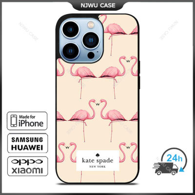 KateSpade 0113 Flamingo Phone Case for iPhone 14 Pro Max / iPhone 13 Pro Max / iPhone 12 Pro Max / XS Max / Samsung Galaxy Note 10 Plus / S22 Ultra / S21 Plus Anti-fall Protective Case Cover