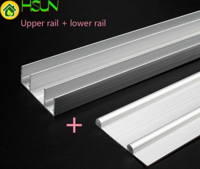 ✖✌ 50/60/70cm No grooves aluminum alloy Wardrobe Moving door track Push pull Sliding gate double chute Guide Cabinet Wheel track