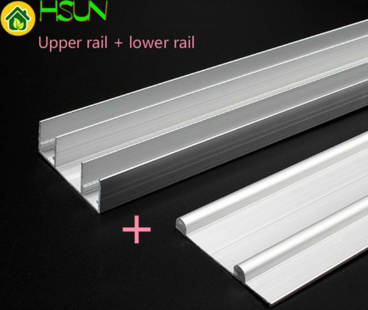 50-60-70cm-no-grooves-aluminum-alloy-wardrobe-moving-door-track-push-pull-sliding-gate-double-chute-guide-cabinet-wheel-track