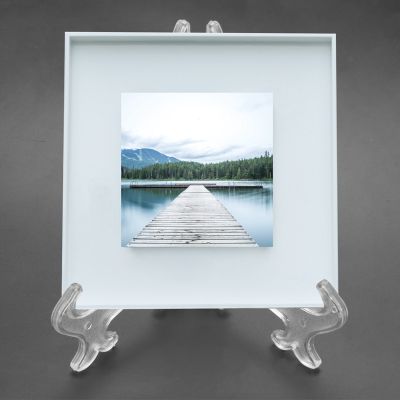 Transparent 7" Display Easel Stand Plate Bowl Picture Frame Photo Pedestal Holder