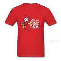 Jurassic Bingo T Shirt Mens Cartoon T-Shirt Funny Dino Dna Tshirt Man Red Tops Cotton Tees Novelty Student Clothes 【Size S-4XL-5XL-6XL】