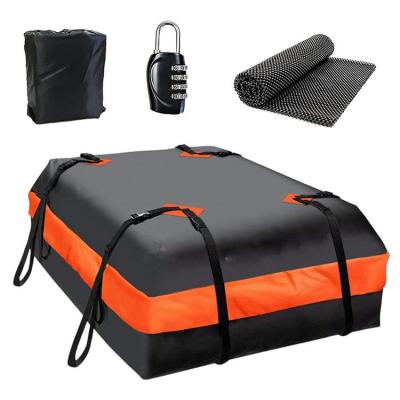 Car Roof Cargo Carrier 600D Waterproof Roof Bag 15 Cubic Feet Car Accessories with 4 Door Hooks Anti-Slip Mat 8 Reinforced Straps Luggage Lock for All Cars astonishing