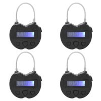 4X Smart Time Lock LCD Display Time Lock Multifunction Travel Electronic Timer,USB Rechargeable Temporary Timer Padlock