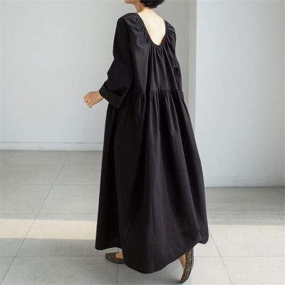 UNIQLO Korean Version Of The Loose Plus Size Dress Over The Knee Mid-Length Bottoming Casual Cover The Flesh And Look Thin Two Wear Backless Doll Skirt