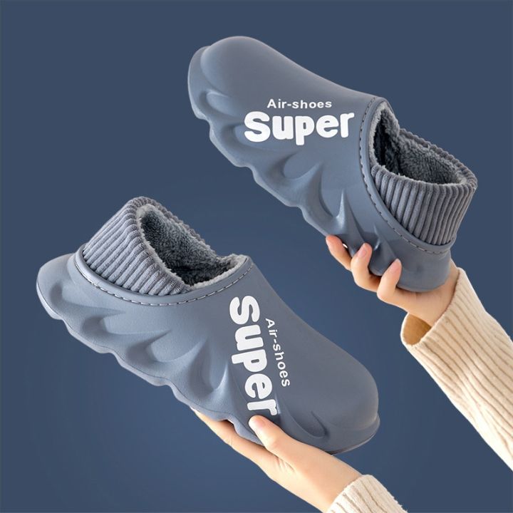 2023-fashionสติ๊กเกอร์กันลื่นรองเท้าแตะอบอุ่นสำหรับผู้หญิงผู้ชาย-รองเท้าผ้าฝ้ายกำมะหยี่ขนยาวแฟชั่นกลางแจ้ง