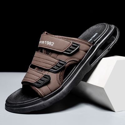 【CC】☂☾  Fashion Men Slippers Soft Indoor Slides Male Non-slip Outdoor Beach Sandals Flip Flops Shoes Large Size 44