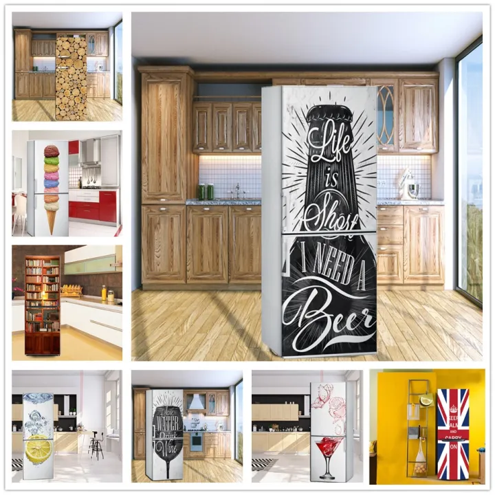 hot} 60x150cm Beer Bottle Refrigerator Stickers Home Decor Kitchen Fridge  Door Poster Mural Self-adhesive Waterproof Decal Wallpaper | Lazada PH