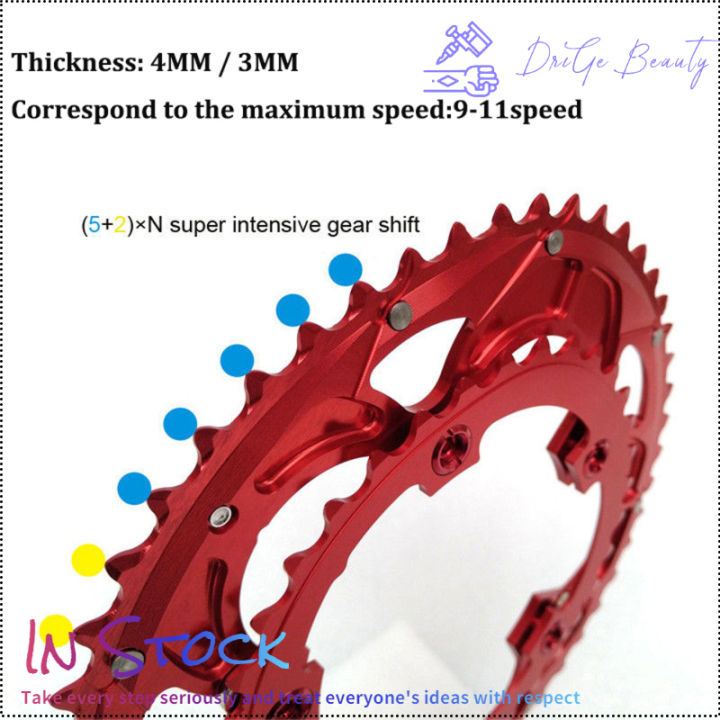 พร้อมสต็อก-จักรยานรูปไข่-chainring-110bcd-จักรยานถนนรอบ-chainring-chainwheel-ขี่จักรยานชิ้นส่วน-กับ5เหล็กคู่แผ่นเล็บ